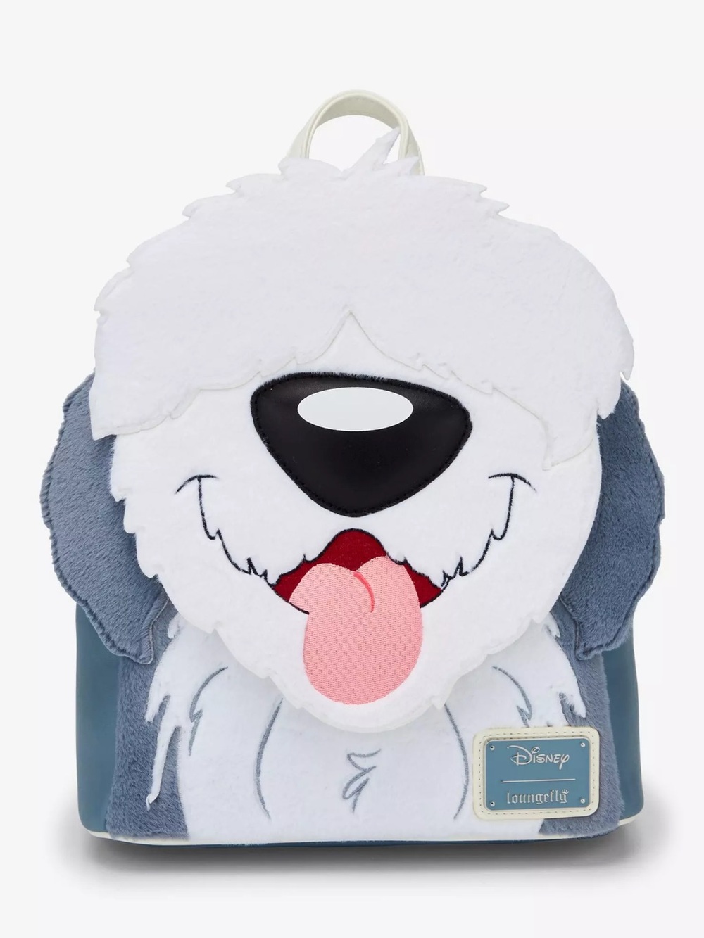 Loungefly Max the Dog White, Blue & Pink Plush Dog Character Mini Backpack